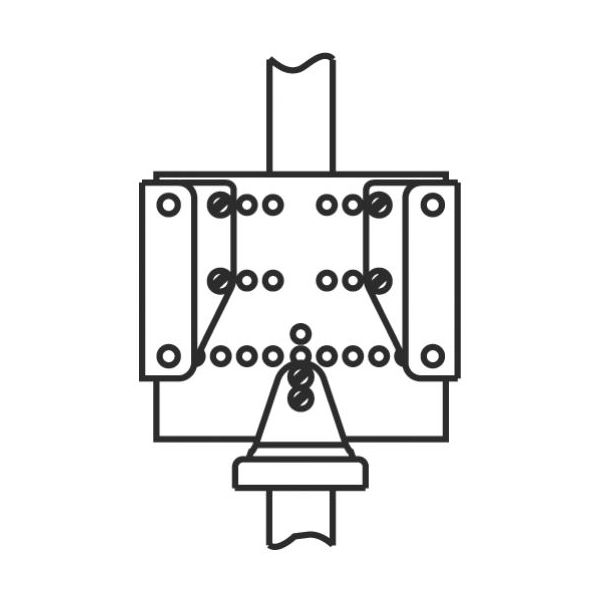 Ankerhalterung für Plattenanker, mit Rohrschellen für Relingsrohr Ø 25 mm