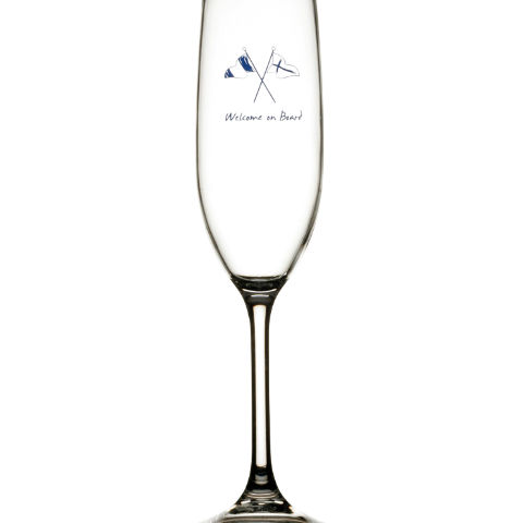 Sektglas „Welcome on Board“