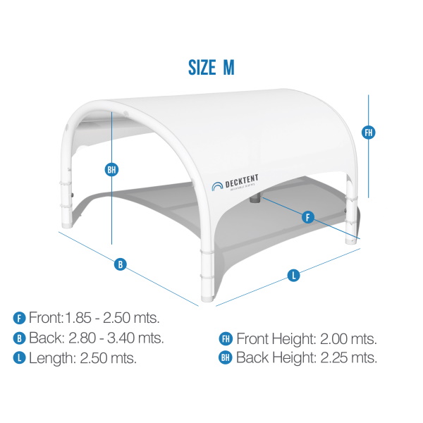 Decktent - aufblasbares Bimini M weiß