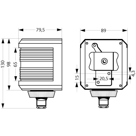 Aqua Signal Serie 40, Hecklaterne, schwarzes Gehäuse, 12 V