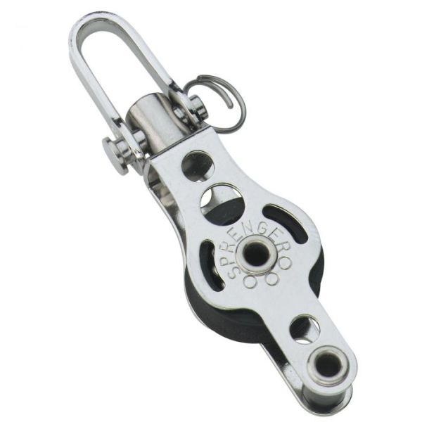 HS Micro XS Einfachblock mit Hundsfott und Wirbel 6mm HS Micro XS Einfachblock mit Hundsfott und Wirbel 6mm