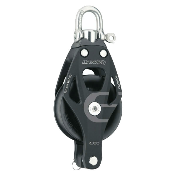 Harken Element 60 mm Einfachblock mit Hundsfott und Wirbel H6261