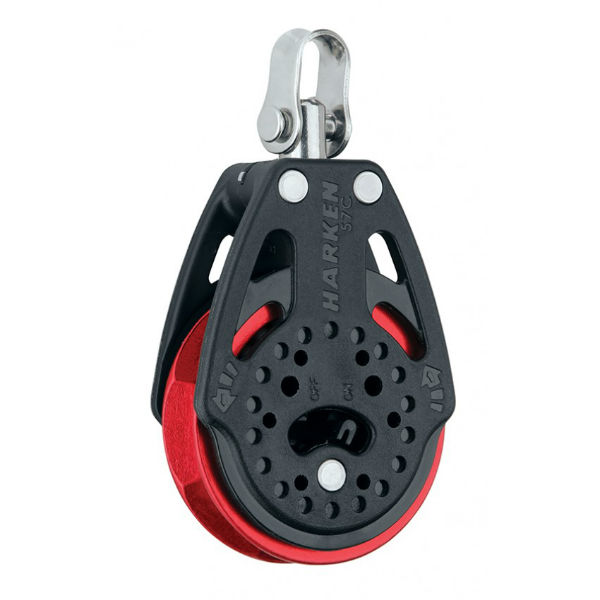 Harken 57 mm Carbo Ratschblock - Red Sheave - Sonderedition