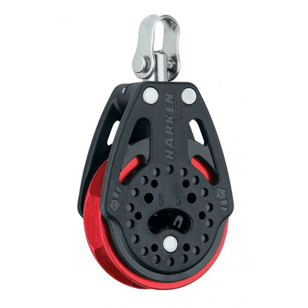 Harken 57 mm Carbo Ratschblock - Red Sheave - Sonderedition Harken 57 mm Carbo Ratschblock - Red Sheave - Sonderedition