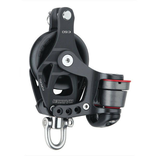 Harken Element 60mm Einfachblock mit Hundsfott und Cam-Matic H6266