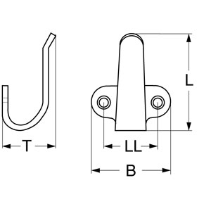 Haken, Edelstahl gebürstet 40 mm