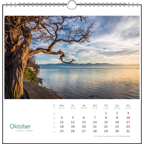 Östlicher Bodensee Tischkalender - Stadler Kalender 2027