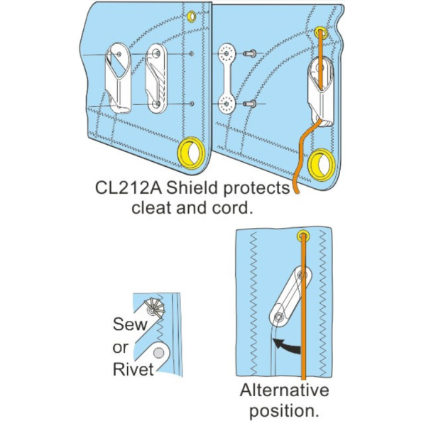 Clamcleat CL 213 Fineline STB, Tau-Ø 2-5 mm