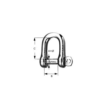 Schraubschäkel 8 mm, gerade, Bruchlast 2800 kp