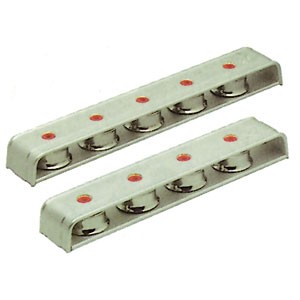 Fallenumlenkrolle, Rollen 3, Länge 180 mm, Breite 40 mm, Farbe silber Fallenumlenkrolle, Rollen 3, Länge 180 mm, Breite 40 mm, Farbe silber
