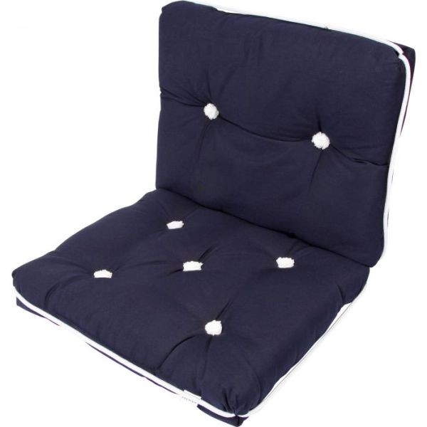 Kapok-Doppelkissen, marineblau, 75 x 38 x 7 cm Kapok-Doppelkissen, marineblau, 75 x 38 x 7 cm