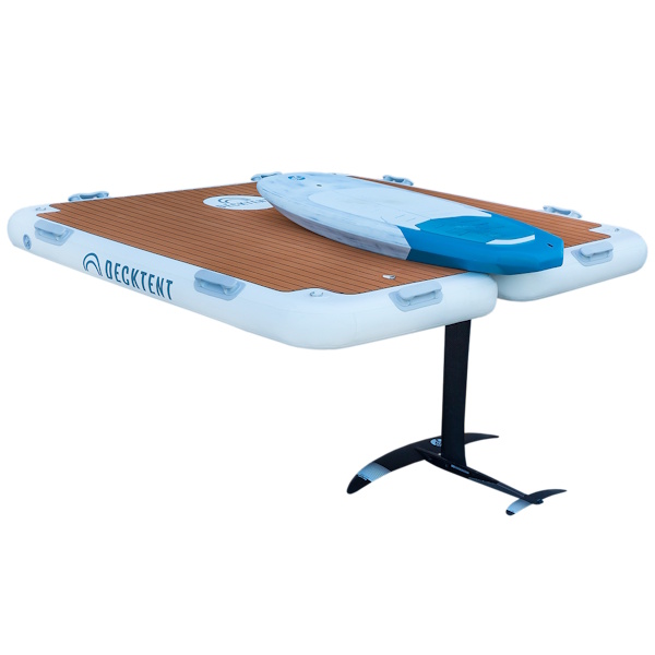 Decktent Foil Plattform 200 x 200 cm weiß/teak