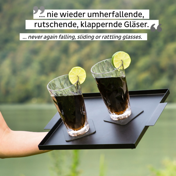 Silwy Magnet-Longdrinkgläser aus Kunststoff grau mit Nano-Gel Pads (2er Set)