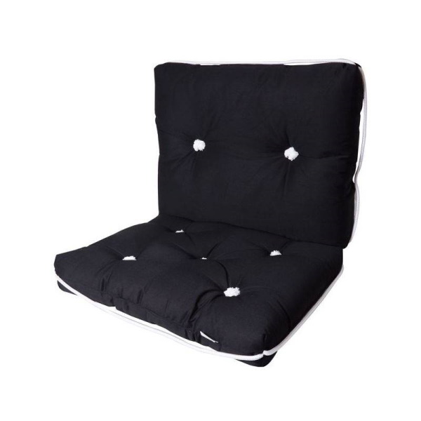 Kapok-Doppelkissen, schwarz 75 x 45 x 7 cm Kapok-Doppelkissen, schwarz 75 x 45 x 7 cm