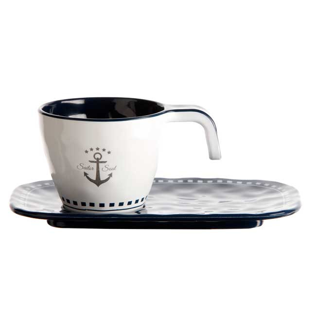 Marine Business Espressotasse mit Untertasse "Sailor Soul" Melamin