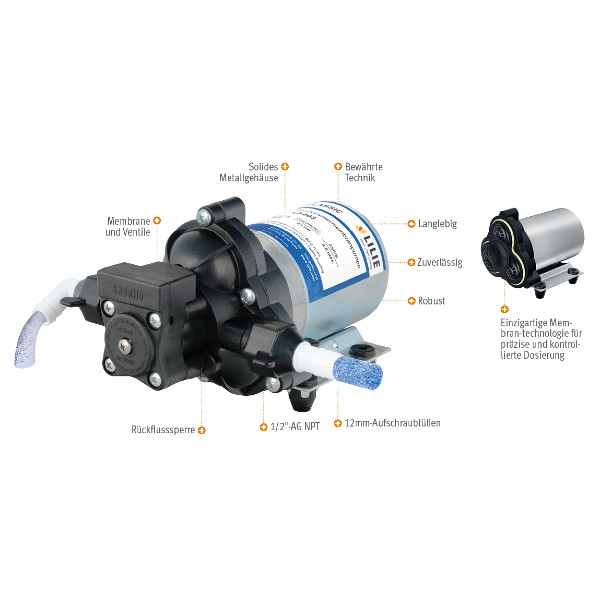 Lilie - Automatisch Druckwasser-Membranpumpe Classic-serie LS 204, 12 V Lilie - Automatisch Druckwasser-Membranpumpe Classic-serie LS 204, 12 V