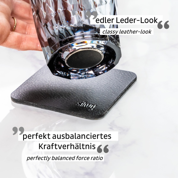 Silwy Magnet-Longdrinkgläser aus Kunststoff grau mit Nano-Gel Pads (2er Set)