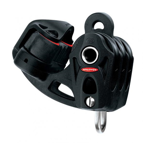 Ronstan Orbit Block™ Serie 30, dreischeibig mit Hundsfott und Klemme, Loop Ronstan Orbit Block™ Serie 30, dreischeibig mit Hundsfott und Klemme, Loop