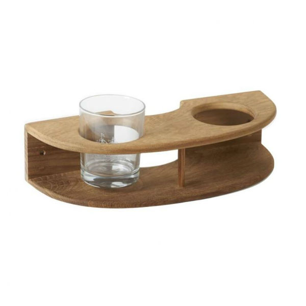 Glashalter Teak gebogen für 2 Gläser Glashalter Teak gebogen für 2 Gläser