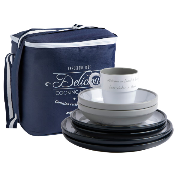 Geschirrset Welcome on Board für 6 Personen - 24teilig incl. Tasche