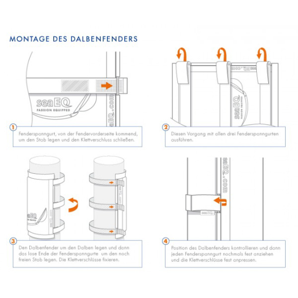 seaEQ Dalben-Fender Spanngurt 3er-Set 48 x 5 cm