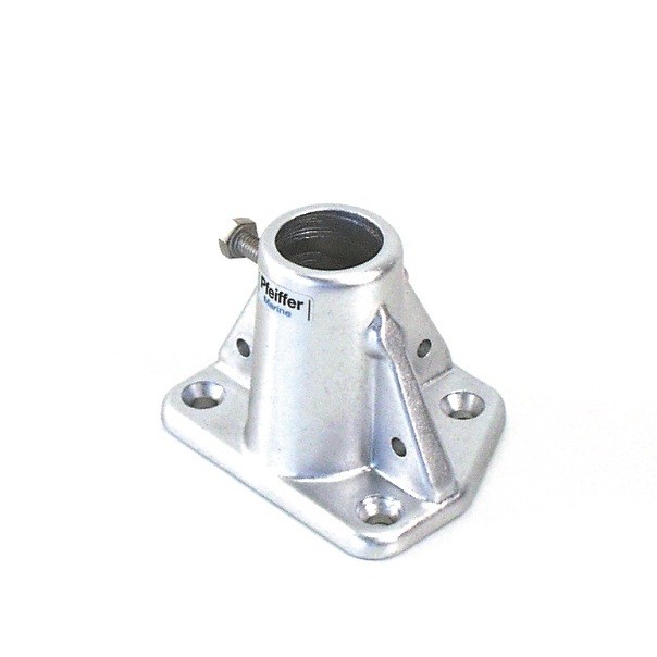 Pfeiffer Relingsfuß, Bohrung 90°, silber