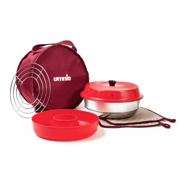 Omnia Miniofen Set mit Silikonform, Rost, 2 Topflappen,Tasche Omnia Miniofen Set mit Silikonform, Rost, 2 Topflappen,Tasche