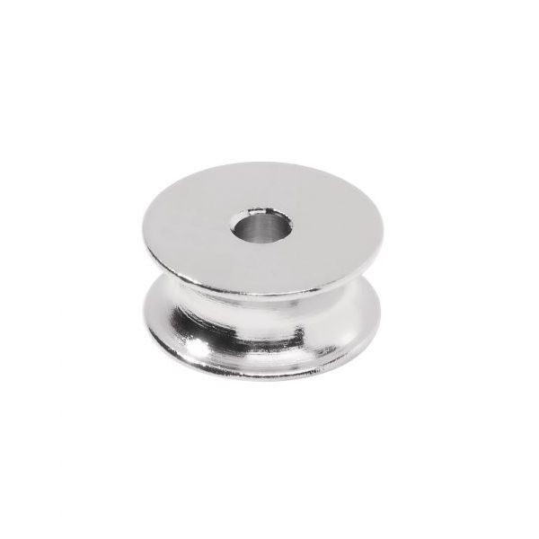 HS Seilrolle, Messing vernickelt, Ø 13 x 6 mm, Tau/Draht bis 4,5 mm HS Seilrolle, Messing vernickelt, Ø 13 x 6 mm, Tau/Draht bis 4,5 mm