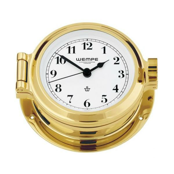 WEMPE Nautik Bullaugenuhr, arabische Ziffern, Messing WEMPE Nautik Bullaugenuhr, arabische Ziffern, Messing