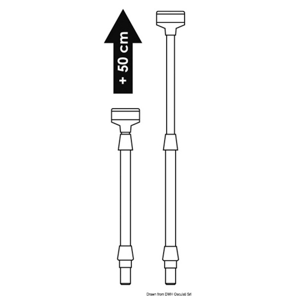 Osculati LED-Ankerlicht mit Teleskopstange – Edelstahl, 70–120 cm