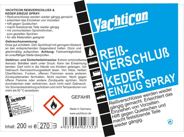 Yachticon - Reißverschluß- und Kedereinzug-Spray