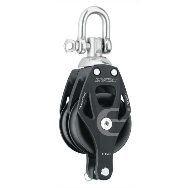 Harken Element 60mm Doppelblock mit Wirbel und Hundsfott H6270 Harken Element 60mm Doppelblock mit Wirbel und Hundsfott H6270