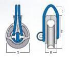 TyeTec® Loop Snatchblock 45 mm, Gleitlager mit kleinem Loop, 12 mm