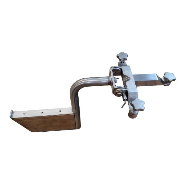 Abnehmbarer Motorhalter aus Edelstahl mit Holzeinsatz für Segelboote/Lacustre