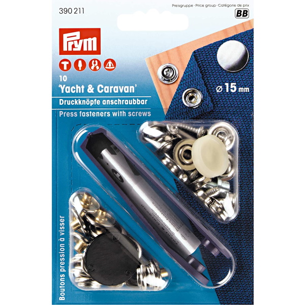 PRYM nähfrei Druckknöpfe Ø 15 mm, messing vernickelt PRYM nähfrei Druckknöpfe Ø 15 mm, messing vernickelt