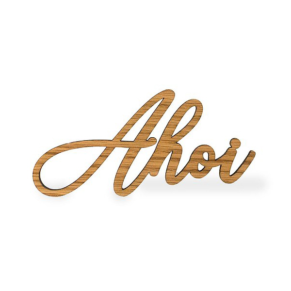 Seesucht Schriftzug "Ahoi" 16 x 8,2 x 0,6 cm Eiche Seesucht Schriftzug "Ahoi" 16 x 8,2 x 0,6 cm Eiche