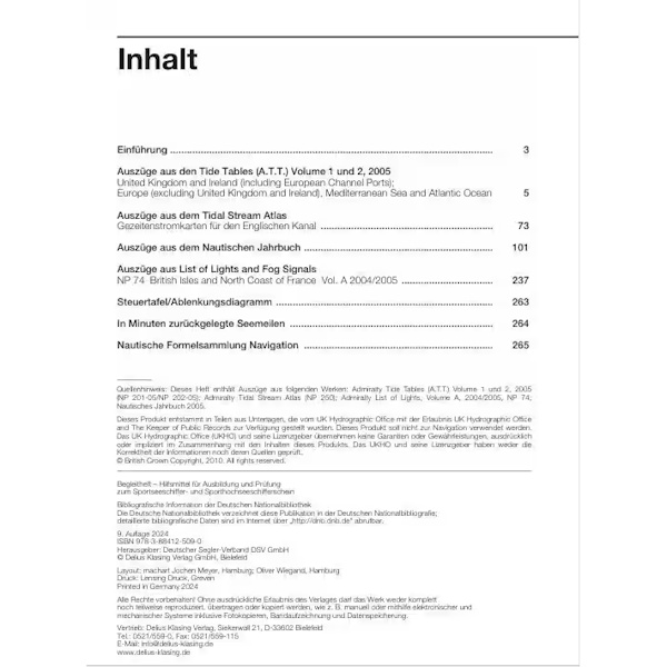 Begleitheft SSS und SHS - Hilfsmittel für die Ausbildung und Prüfung zum Sportseeschifferschein und Sporthochseeschifferschein