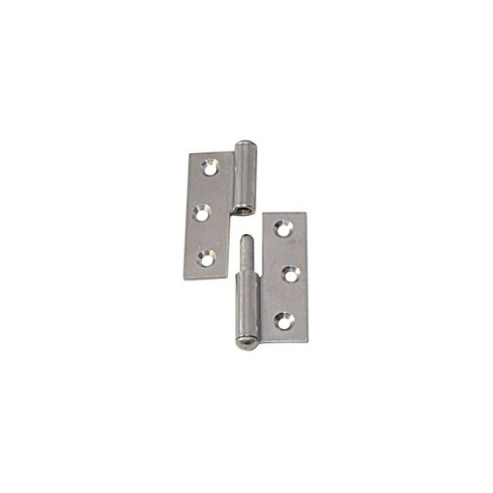 Scharnier gerollt links, Edelstahl matt aushebbar 50 x 40 mm Scharnier gerollt links, Edelstahl matt aushebbar 50 x 40 mm