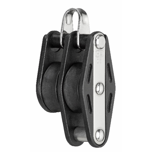 HS Doppel-Gleitlagerblock mit Bügel und Hundsfott, 10 mm HS Doppel-Gleitlagerblock mit Bügel und Hundsfott, 10 mm