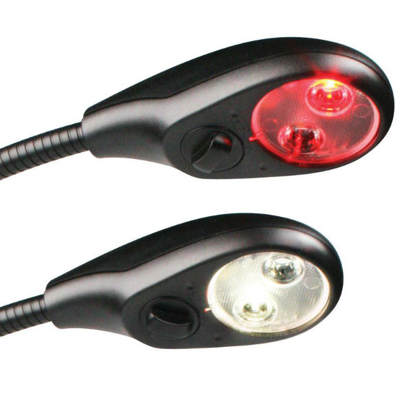 Hella Kartentischleuchte mit flexiblem Arm weiß/rot dimmbar Hella Kartentischleuchte mit flexiblem Arm weiß/rot dimmbar