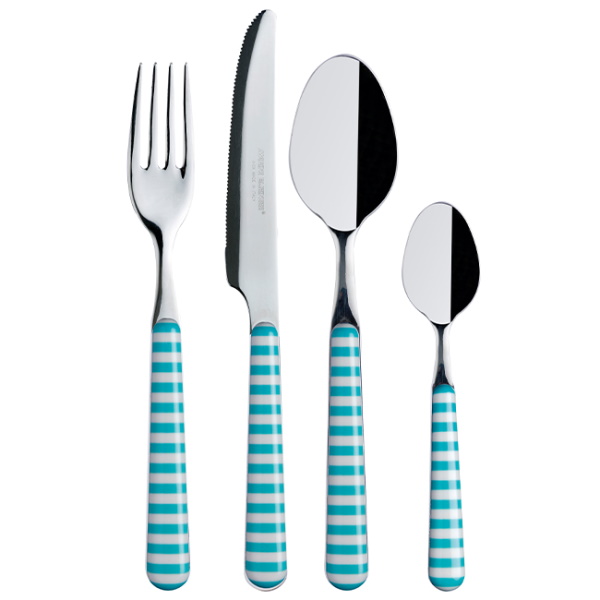 Marine Business Besteckset "Aqua" türkis-weiß 24-teilig Marine Business Besteckset "Aqua" türkis-weiß 24-teilig